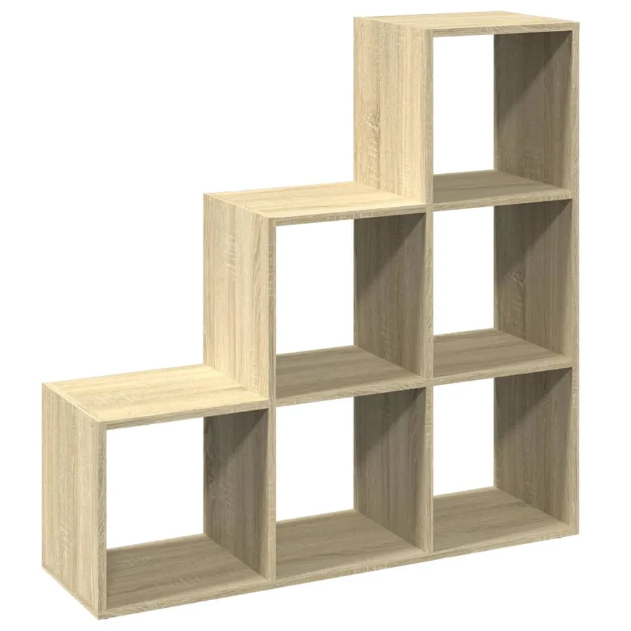 Étagère séparatrice de pièce 3 niveaux chêne sonoma 99x29x99 cm - 6