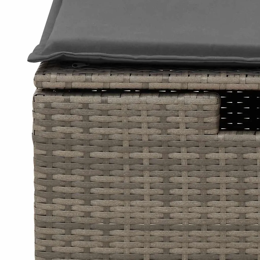 Salon de jardin 8 pcs avec coussins gris résine tressée - 12