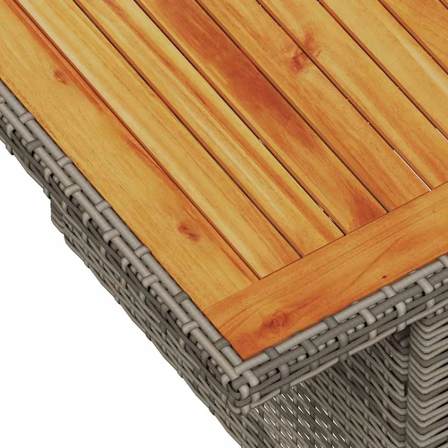 Salon de jardin avec coussins 9 pcs gris résine tressée acacia - 11