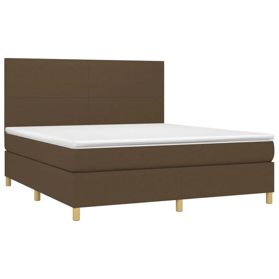 Sommier à lattes de lit matelas et LED Marron foncé 180x200 cm - 3