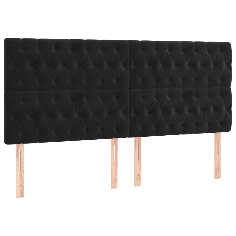 Sommier à lattes de lit et matelas Noir 200x200 cm Velours - 5