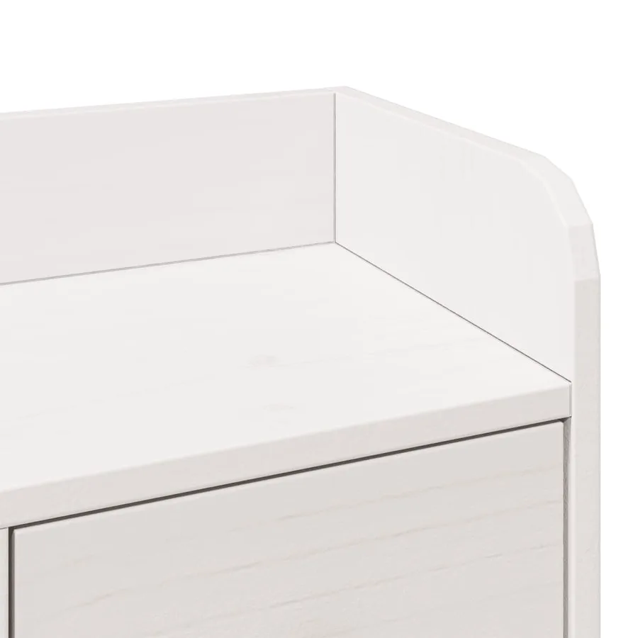 Lit bibliothèque sans matelas blanc 150x200 cm bois pin massif - 10