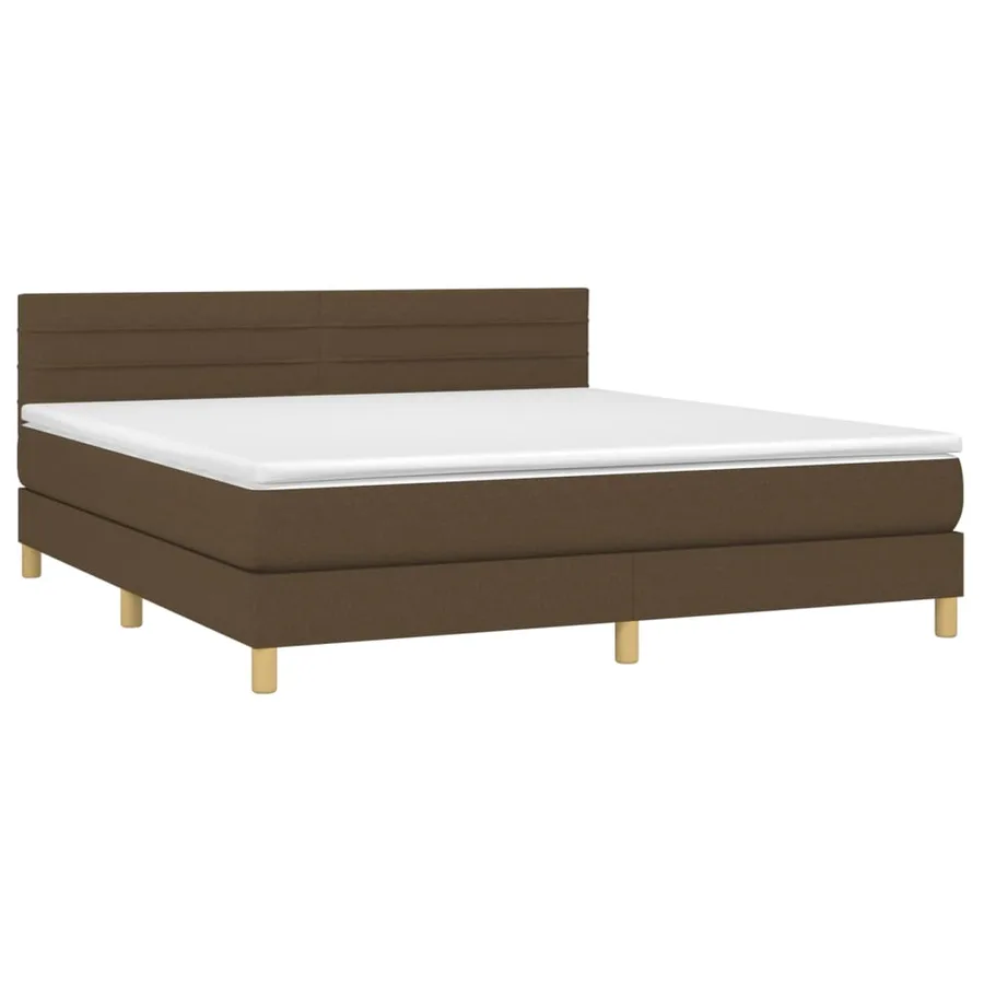 Sommier à lattes de lit matelas et LED Marron foncé 160x200 cm - 3