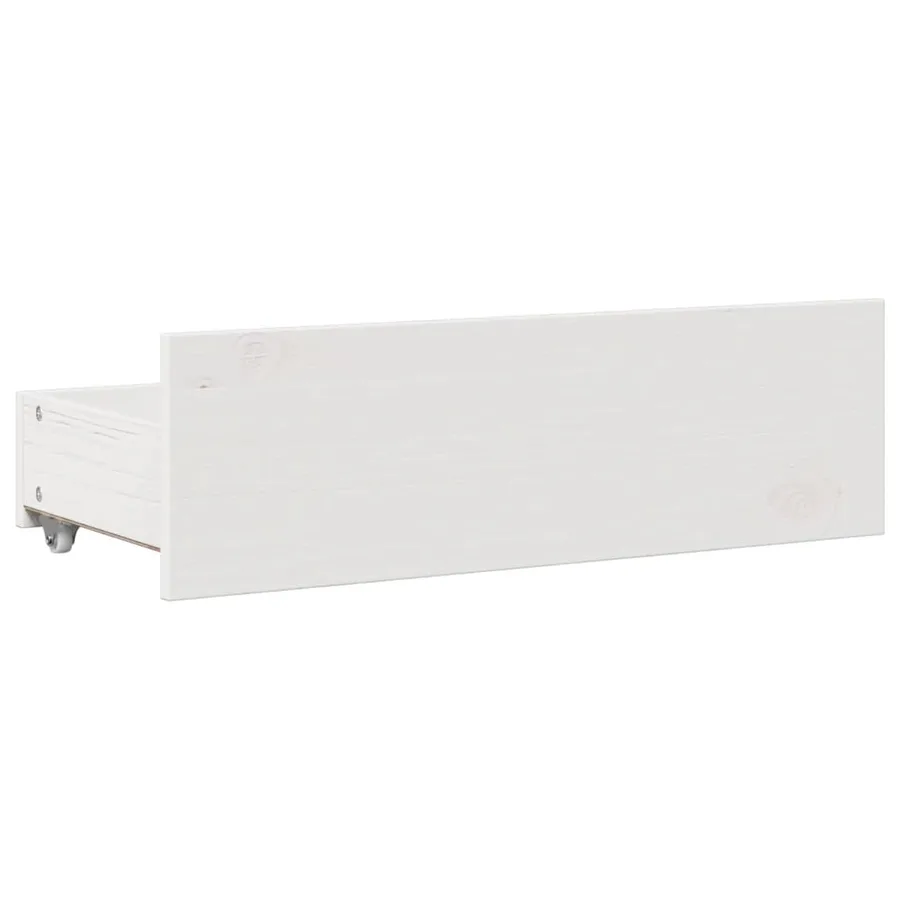 Lit bibliothèque sans matelas blanc 140x190 cm bois pin massif - 8