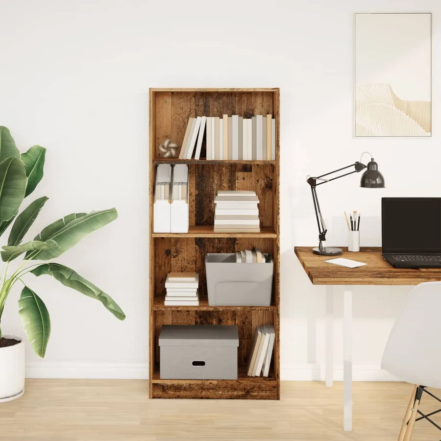 Bibliothèque vieux bois 60x24x143 cm bois d'ingénierie - 3