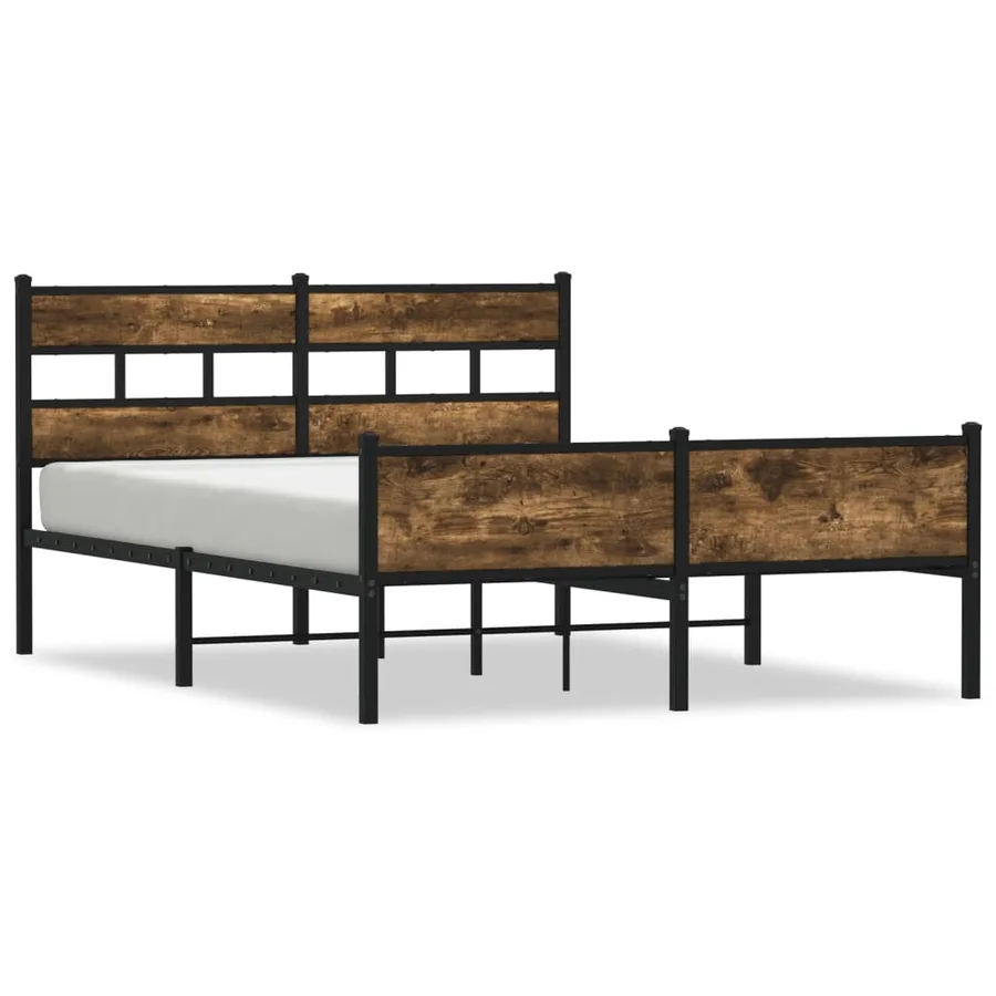 Cadre de lit sans matelas chêne fumé 140x190 cm bois ingénierie - 2
