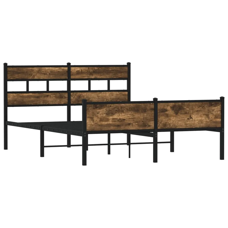 Cadre de lit sans matelas chêne fumé 140x190 cm bois ingénierie - 3