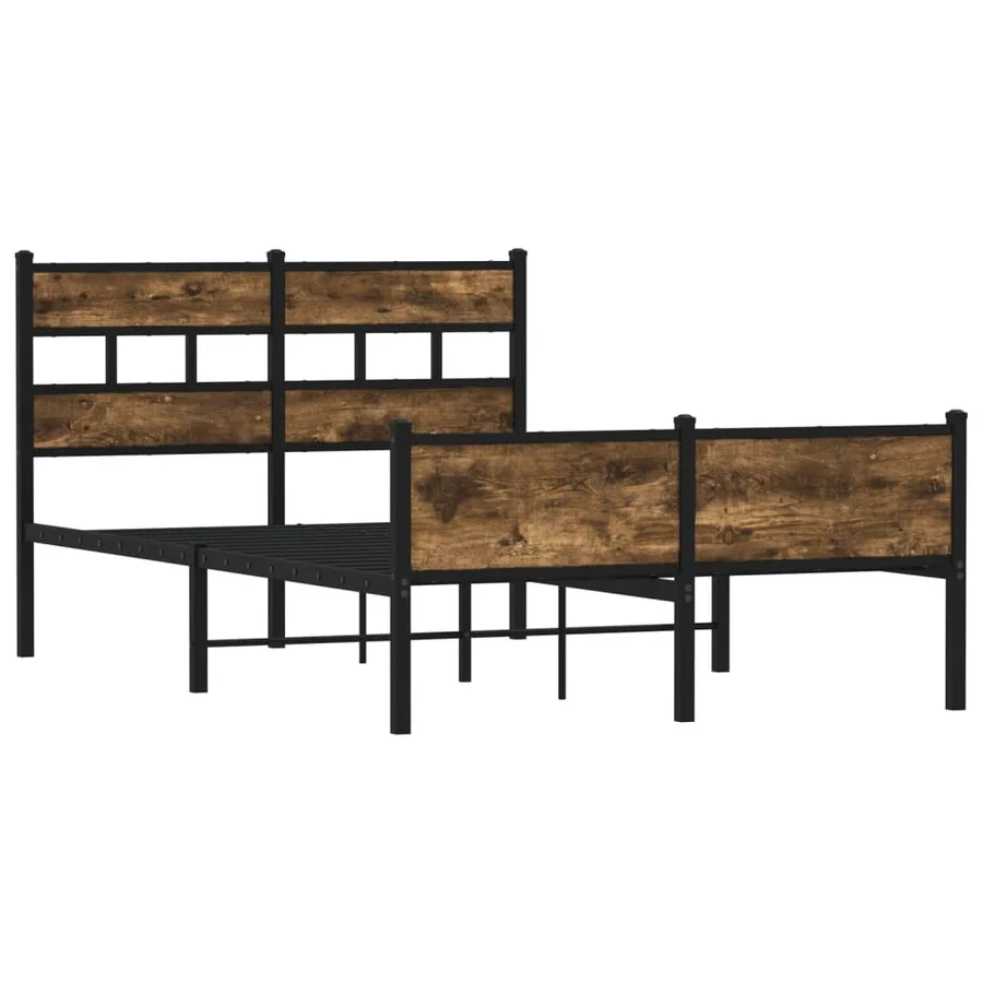 Cadre de lit sans matelas chêne fumé 120x200 cm bois ingénierie - 3