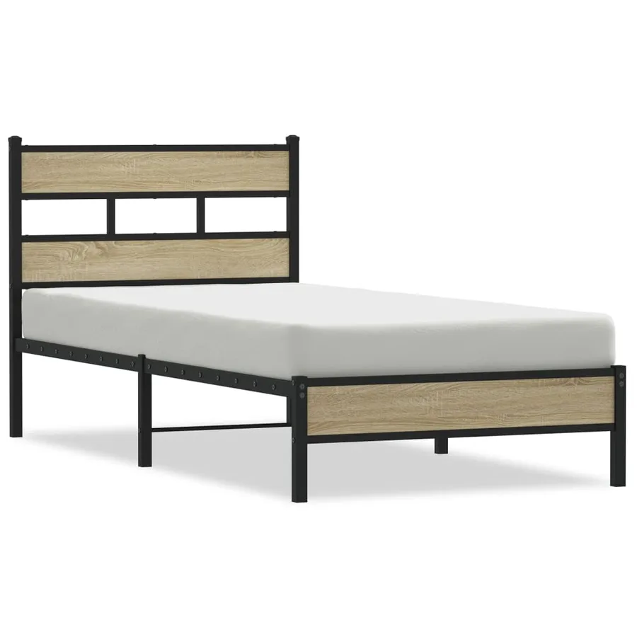 Cadre de lit sans matelas chêne sonoma 100x190 cm - 2