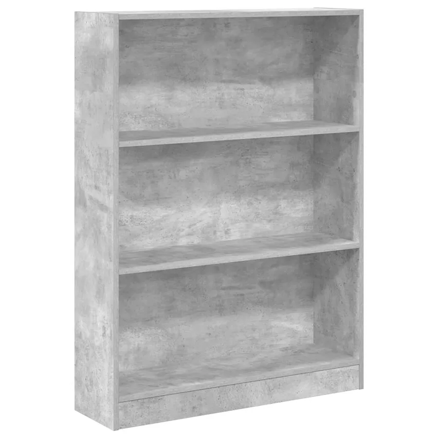 Bibliothèque gris béton 80x24x109 cm bois d'ingénierie - 2