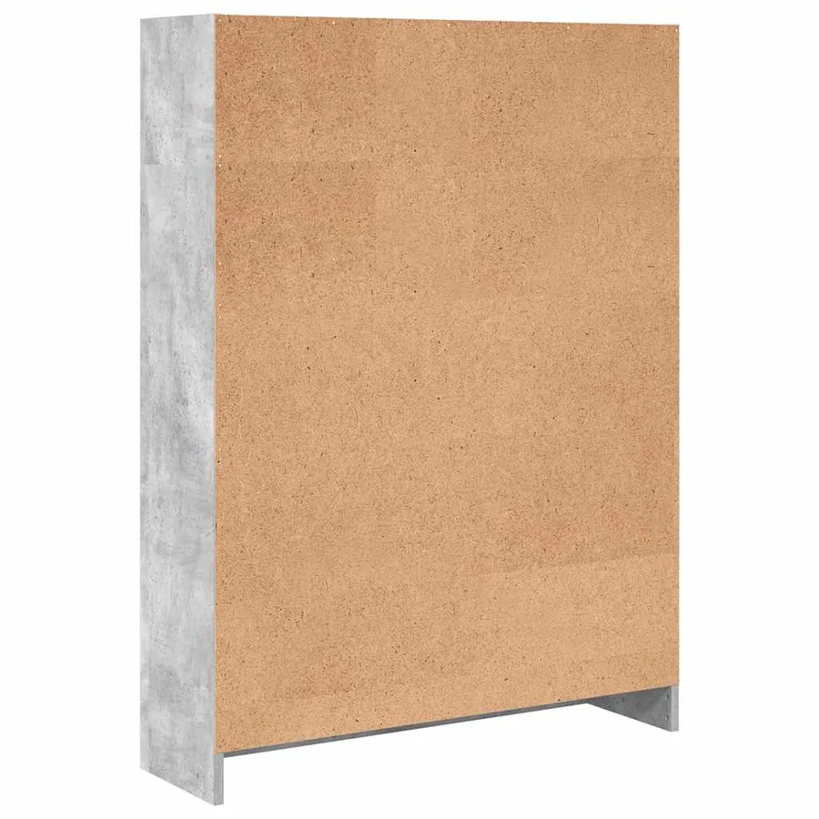 Bibliothèque gris béton 80x24x109 cm bois d'ingénierie - 5