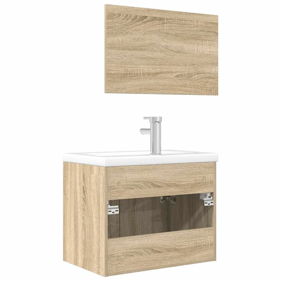 Ensemble de meubles de salle de bain 3 pcs chêne sonoma - 7