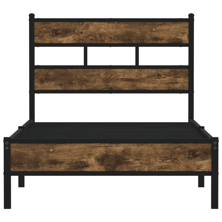 Cadre de lit sans matelas avec tête de lit chêne fumé 90x200 cm - 4