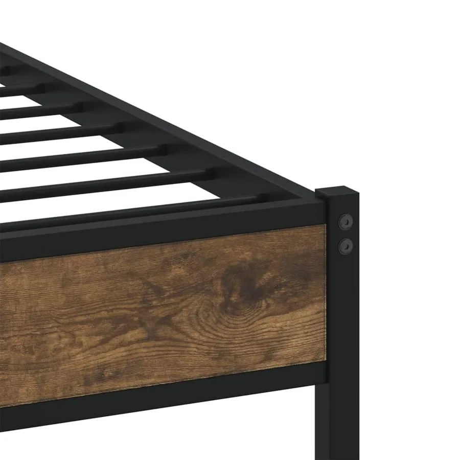 Cadre de lit sans matelas avec tête de lit chêne fumé 90x200 cm - 7