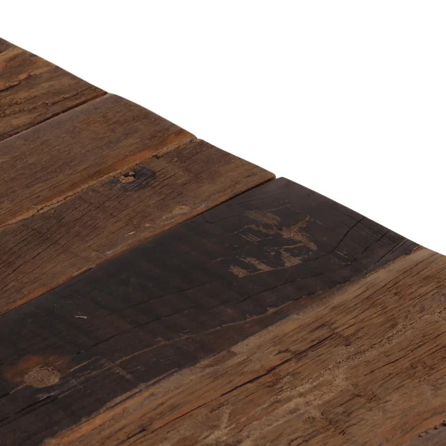 Table basse doré acier inoxydable et bois de mélèze massif - 8