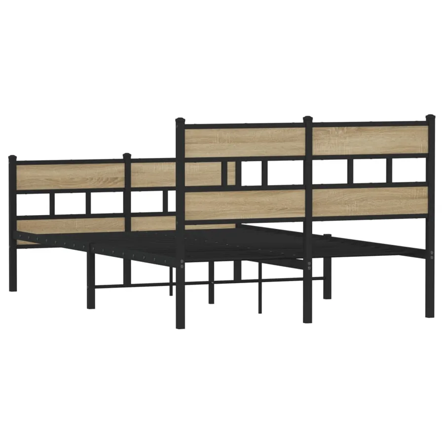 Cadre de lit en métal sans matelas chêne sonoma 120x200 cm - 6