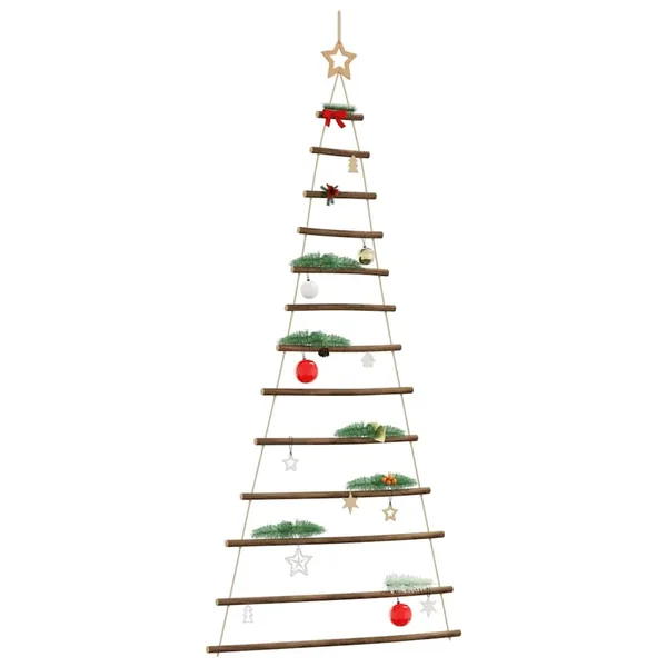 Sapin de Noël suspendu avec étoile supérieure 86 x 180 cm Branche naturelle