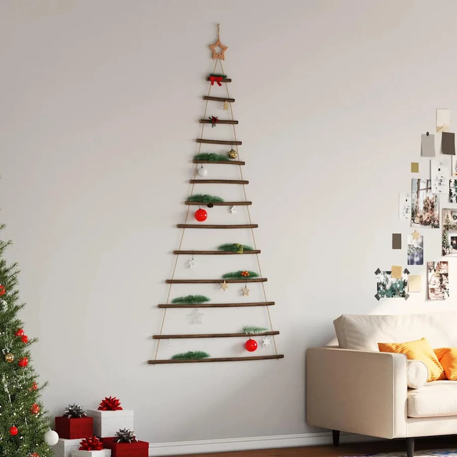 Sapin de Noël suspendu avec étoile supérieure 86 x 180 cm Branche naturelle - 3