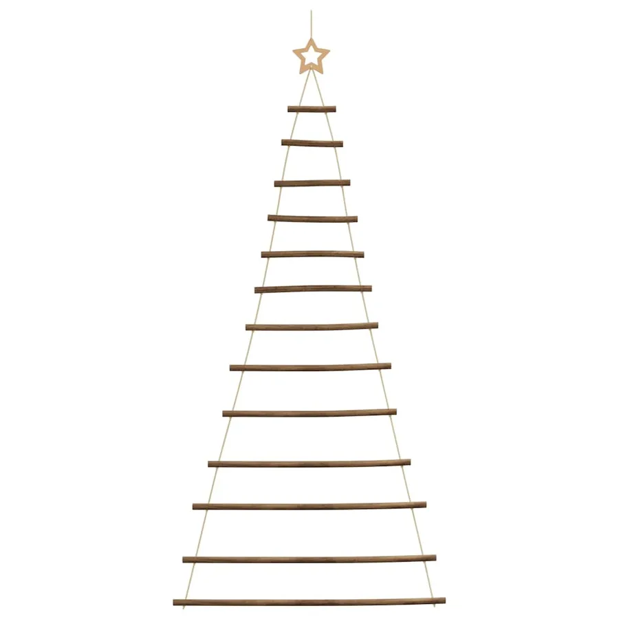 Sapin de Noël suspendu avec étoile supérieure 86 x 180 cm Branche naturelle - 4