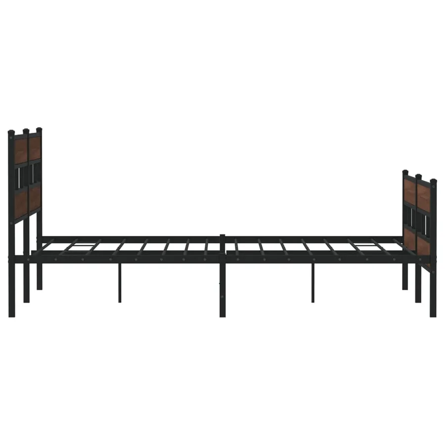 Cadre de lit en métal sans matelas chêne marron 200x200 cm - 5