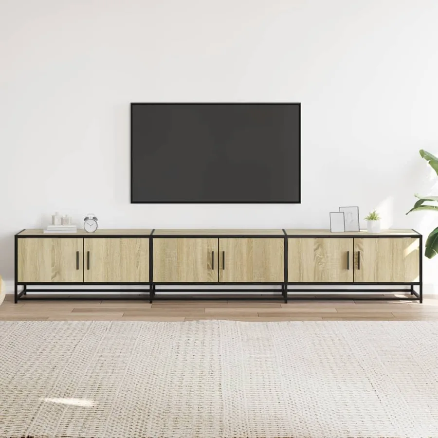 Meuble TV chêne sonoma 240x35x41 cm bois d'ingénierie - 3