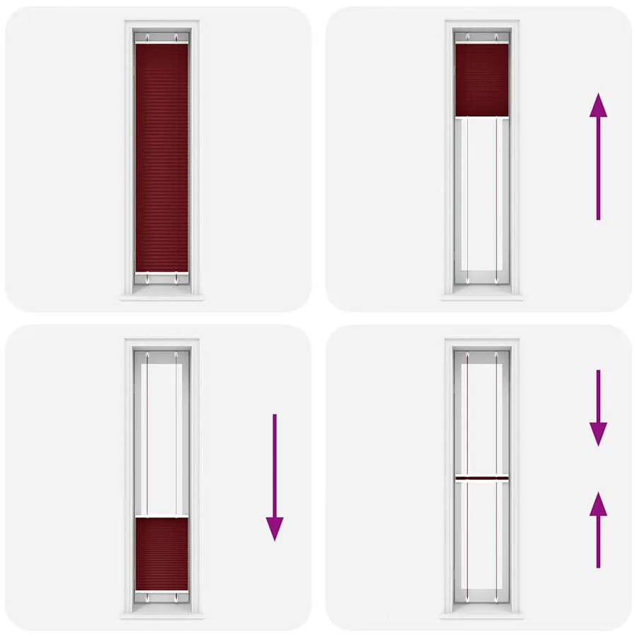 Store plissé rouge bordeaux 40x200 cm largeur du tissu 39,4 cm - 5