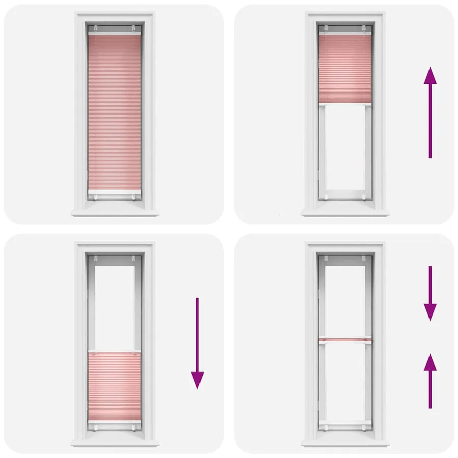 Store plissé rose 50x150 cm largeur du tissu 49,4 cm polyester - 7