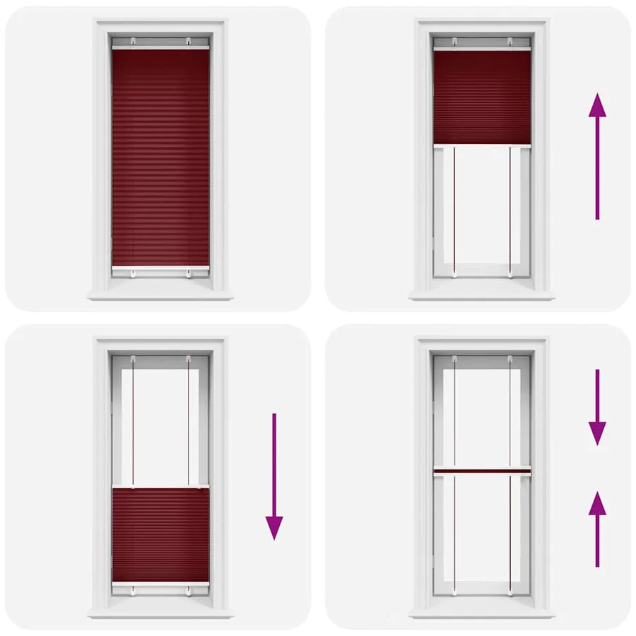 Store plissé rouge bordeaux 55x100 cm largeur du tissu 54,4 cm - 7