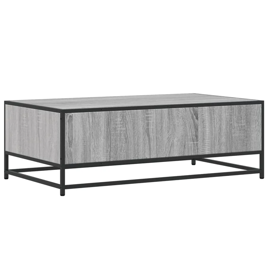 Table basse sonoma gris 100x57x35 cm bois d'ingénierie et métal - 7