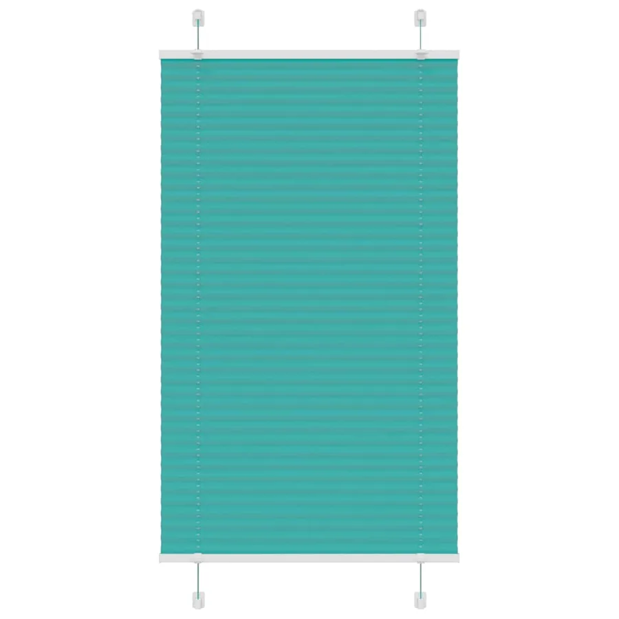 Store plissé vert pétrole 75x100 cm largeur du tissu 74,4 cm