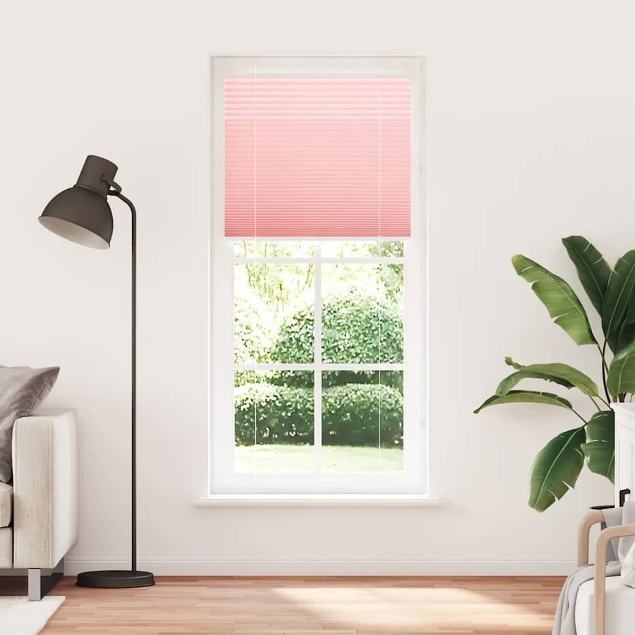 Store plissé rose 90x200 cm largeur du tissu 89,4 cm polyester - 2