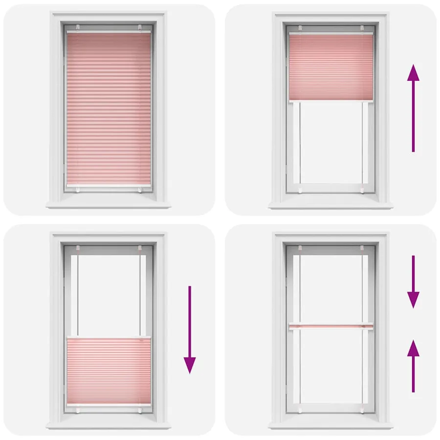 Store plissé rose 70x100 cm largeur du tissu 69,4 cm polyester - 7