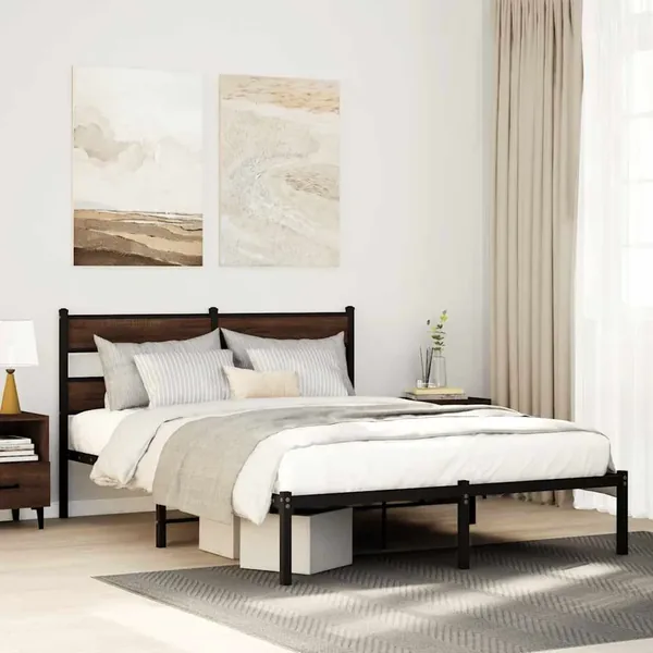 Cadre de lit sans matelas avec tête de lit 150x200 cm