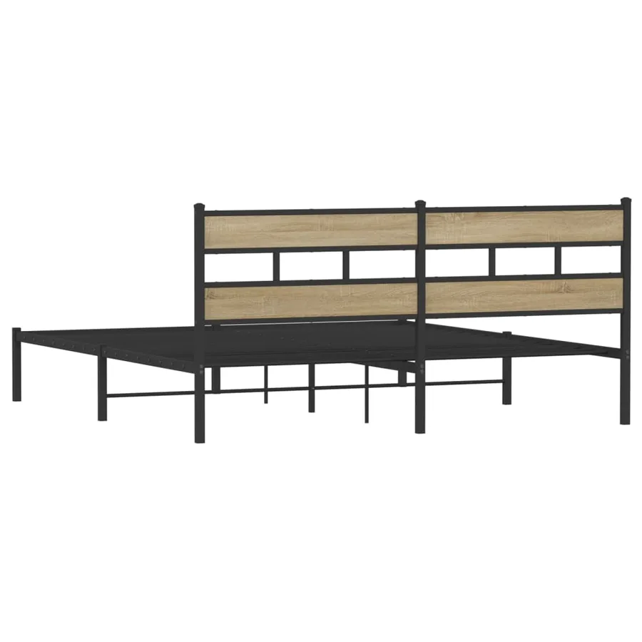 Cadre de lit en métal sans matelas chêne sonoma 183x213 cm - 6
