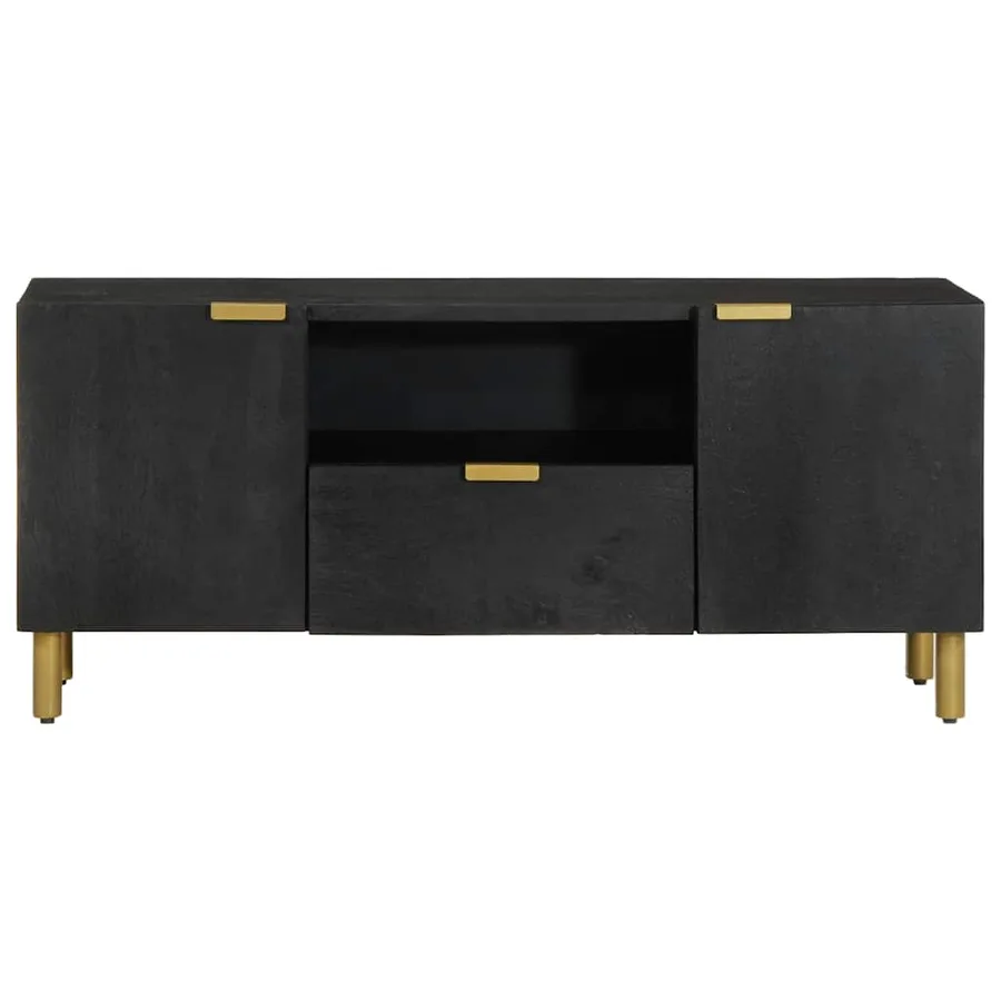 Meuble TV noir 105x33x46 cm bois d'ingénierie - 3