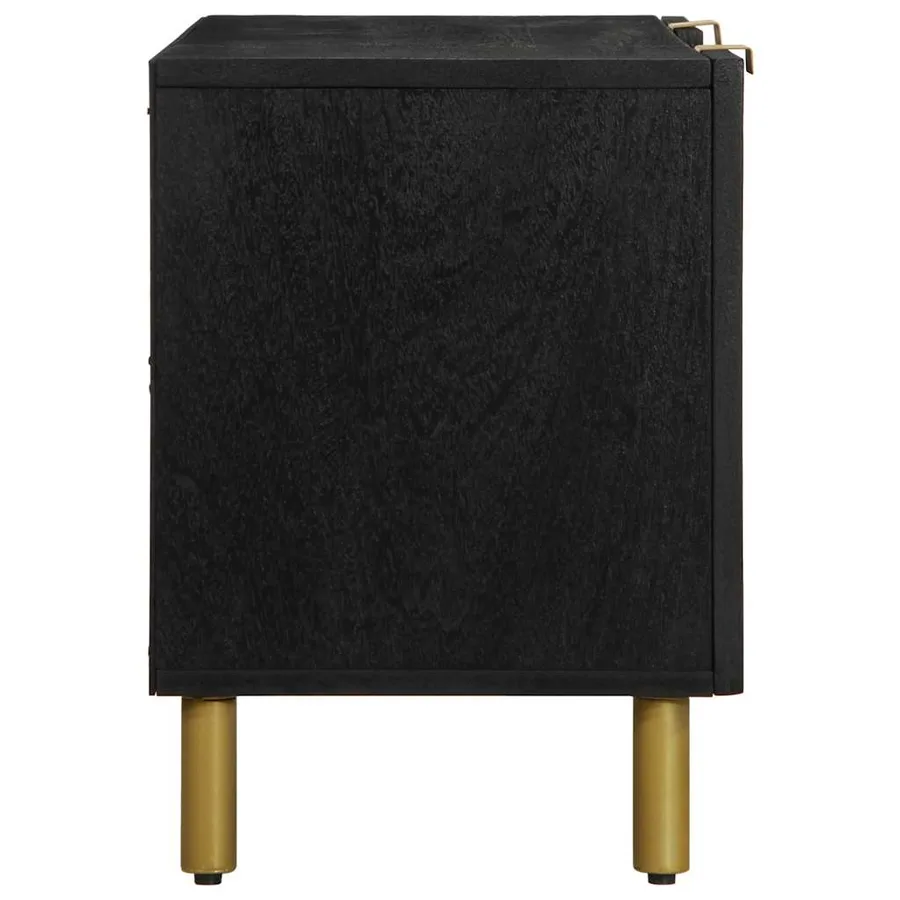 Meuble TV noir 105x33x46 cm bois d'ingénierie - 4