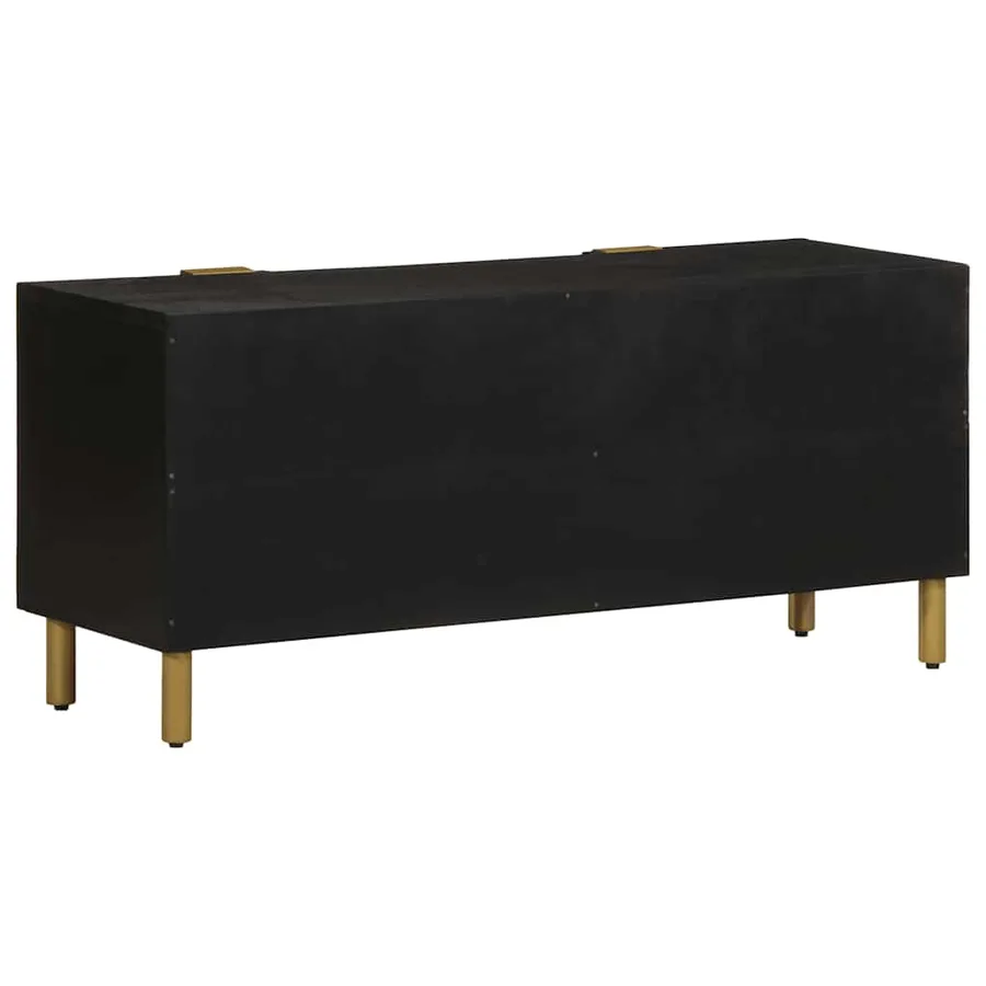 Meuble TV noir 105x33x46 cm bois d'ingénierie - 5