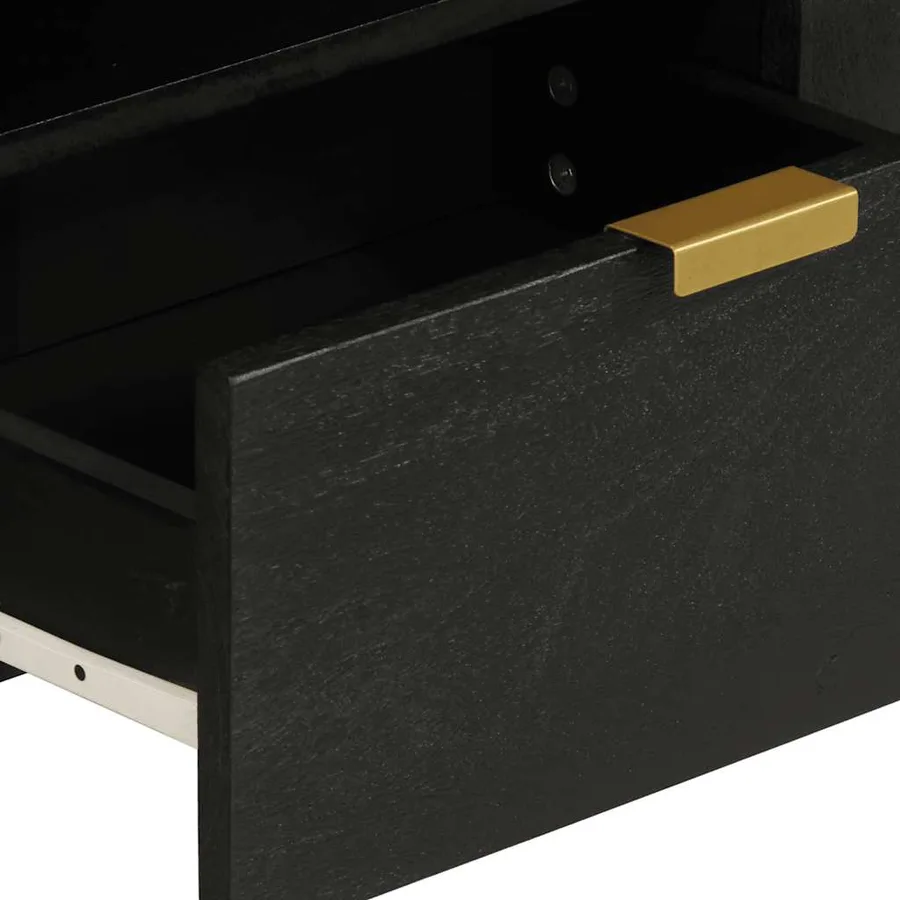 Meuble TV noir 105x33x46 cm bois d'ingénierie - 7