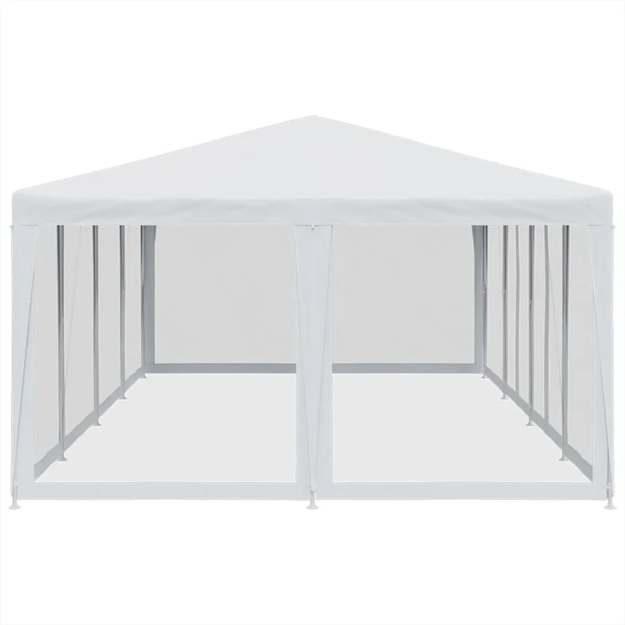 Tente de fête avec 12parois latérales en maille blanc 8x4m PEHD - 4