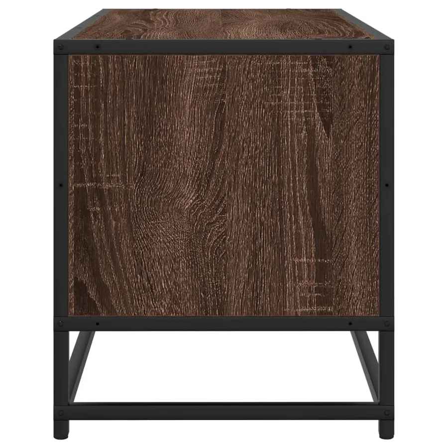 Meuble TV chêne marron 80x34,5x40 cm bois d'ingénierie et métal - 5