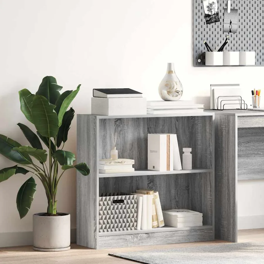 Bibliothèque sonoma gris 80x24x76 cm bois d'ingénierie