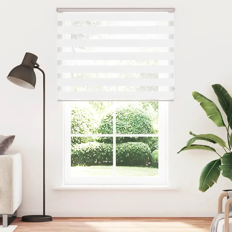 Store zèbre blanc 150x230 cm largeur du tissu 145,9cm polyester - 2