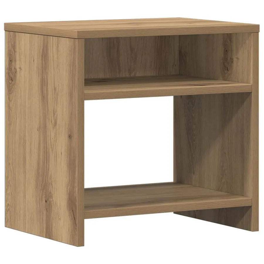 Table de chevet chêne artisanal 40x30x40 cm bois d'ingénierie - 2