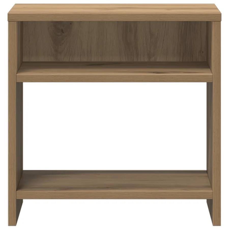 Table de chevet chêne artisanal 40x30x40 cm bois d'ingénierie - 5