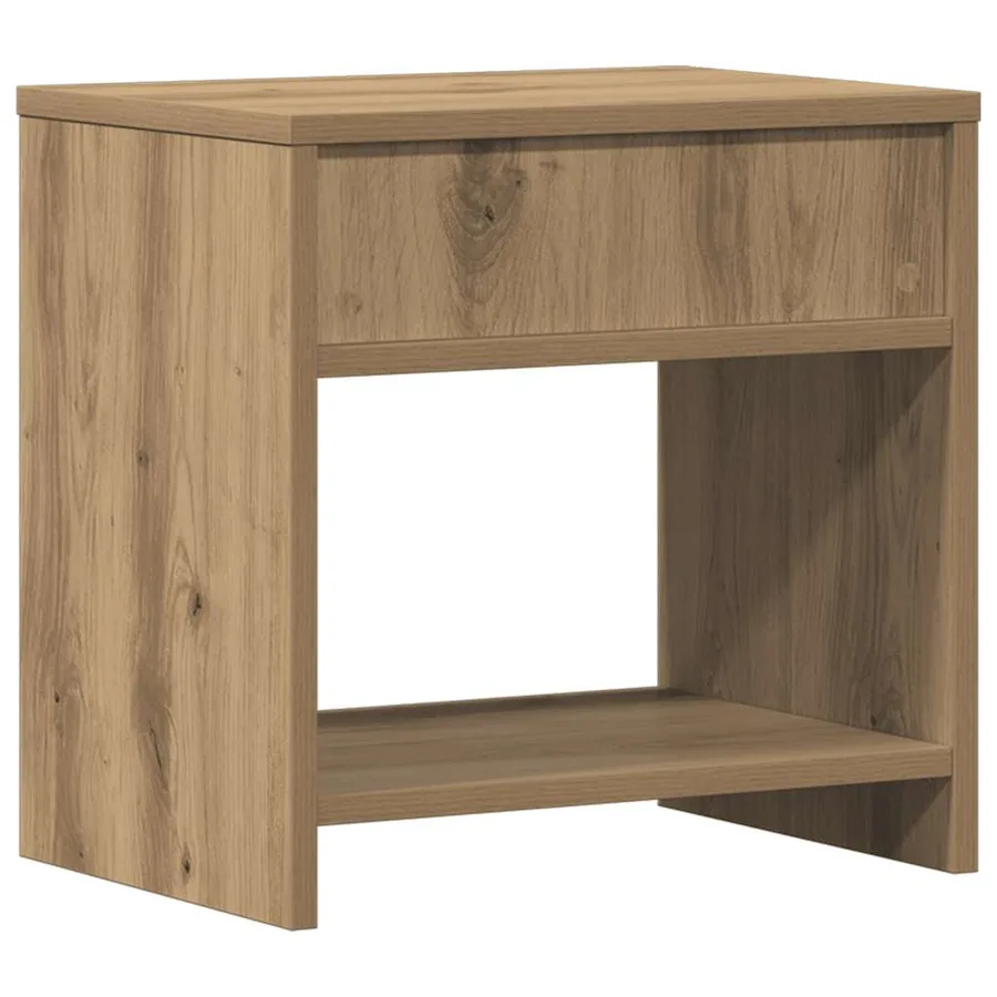 Table de chevet chêne artisanal 40x30x40 cm bois d'ingénierie - 7
