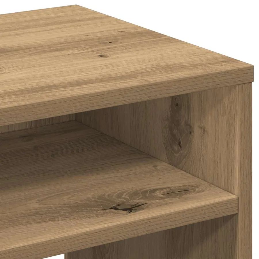 Table de chevet chêne artisanal 40x30x40 cm bois d'ingénierie - 8