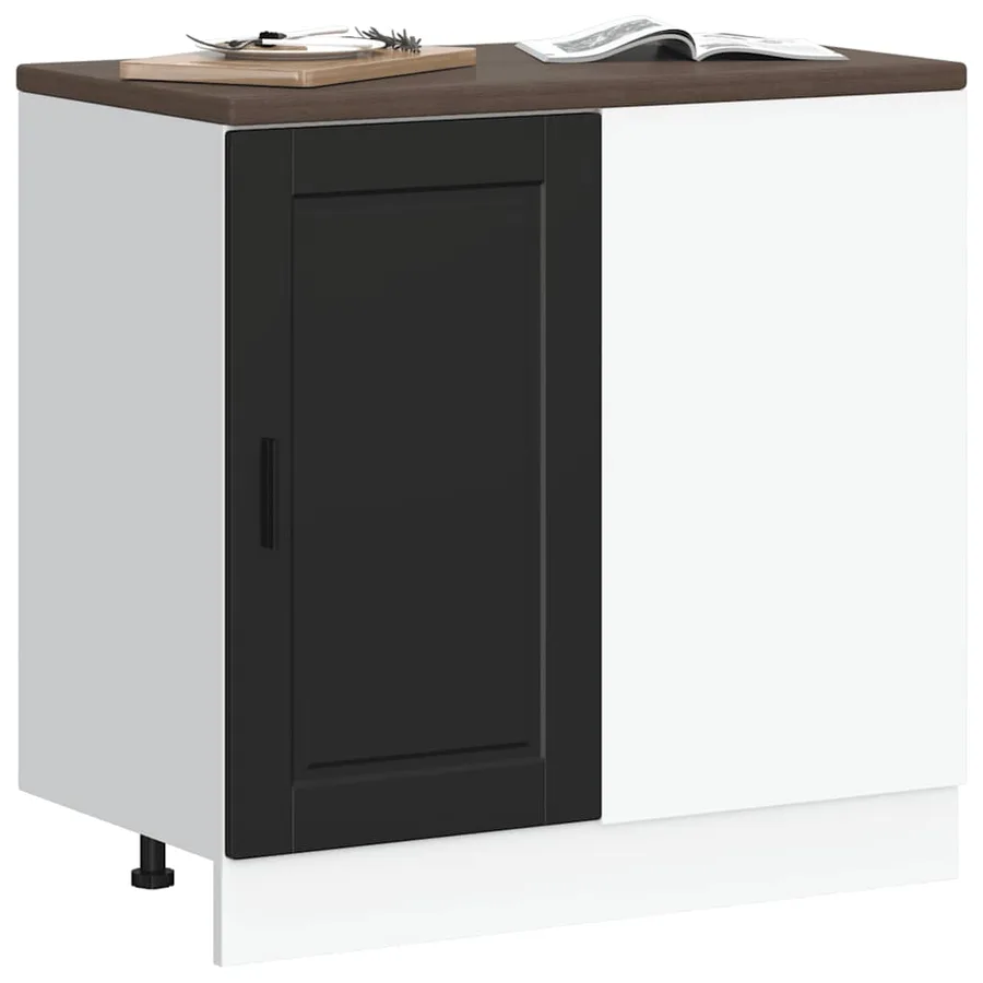 Meuble bas de cuisine « Porto » en bois d'ingénierie noir - 3