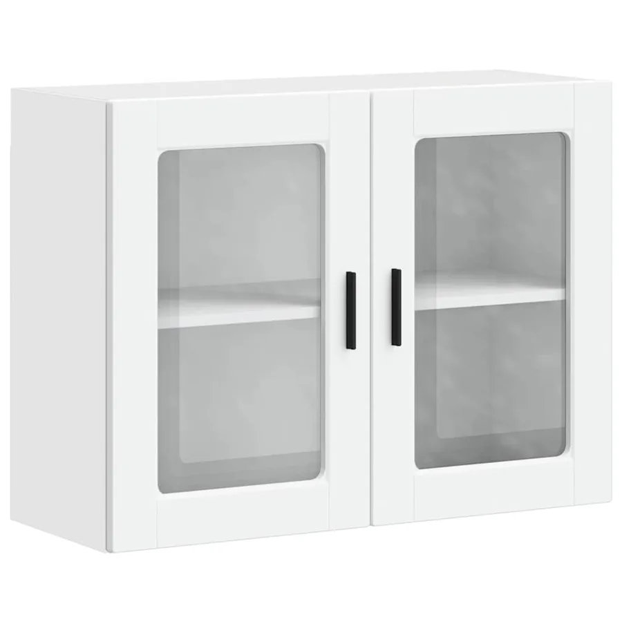 Armoire murale de cuisine avec porte en verre Porto blanc - 2