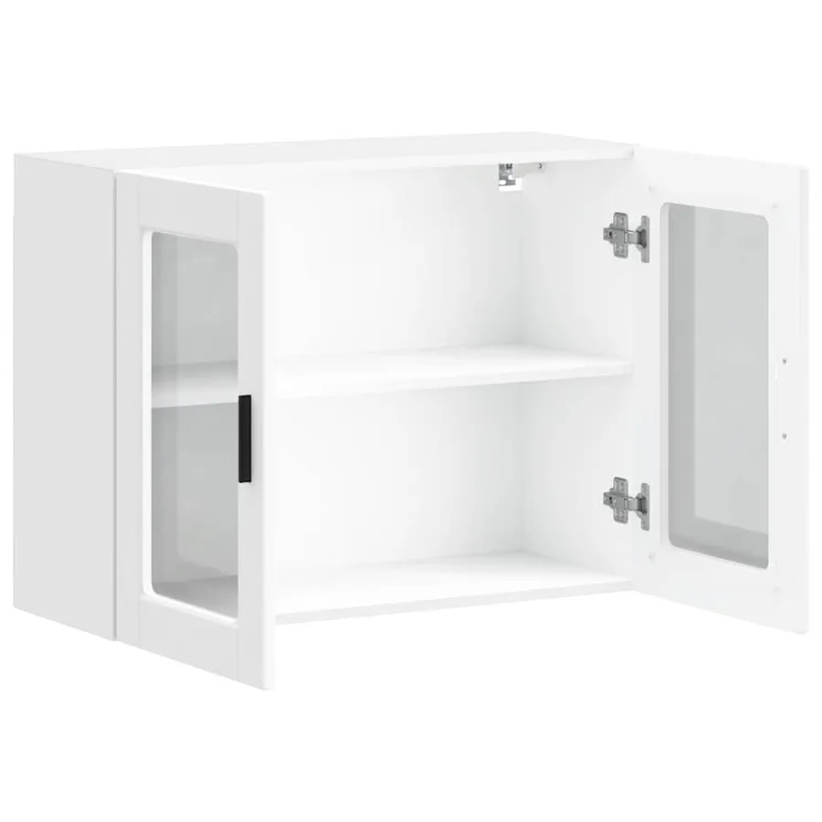 Armoire murale de cuisine avec porte en verre Porto blanc - 6