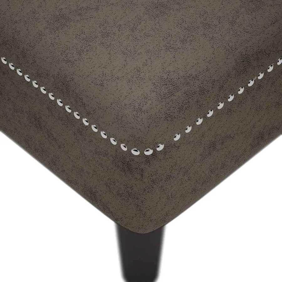 Fauteuil long et coussin/accoudoir droit gris foncé similicuir - 7